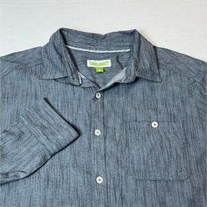CARILOHA Men's Gray Bamboo Button Up Long Sleeve Shirt Size Large